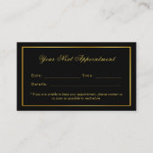 ブラックと金ゴールドエレガントミニマル独身の使用 予約カード (正面)