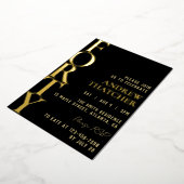ブラックと金ゴールドオス誕生日フォイル招待状 箔招待状 (回転した状態)