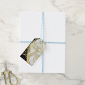 ブラックと金ゴールドオンシャンパンシルク ギフトタグ (より糸付き)