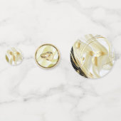 ブラックと金ゴールドオンシャンパンシルク コンフェッティ (裏面)