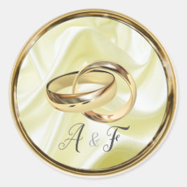 ブラックと金ゴールドオンシャンパンシルク ラウンドシール