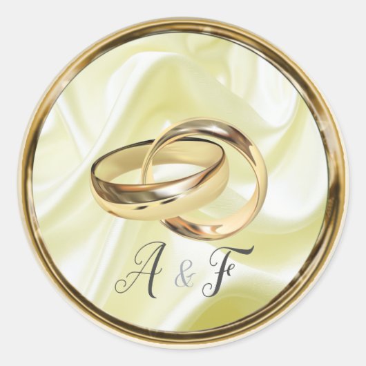 ブラックと金ゴールドオンシャンパンシルク ラウンドシール (正面)