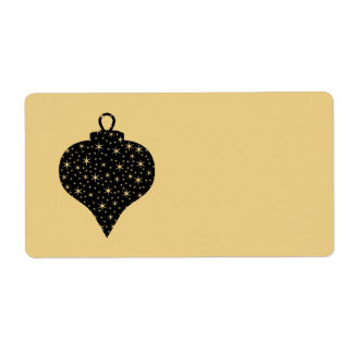 ブラックと金ゴールドカラークリスマスボーブルデザイン。 ラベル