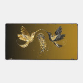 ブラックと金ゴールドグラフィックアート、Ethereal Unison デスクマット (正面)