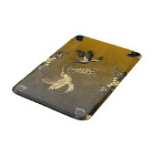 ブラックと金ゴールドグラフィックアート、Ethereal Unison バスマット (アングル)