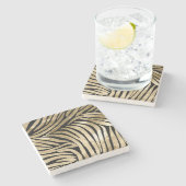 ブラックと金ゴールドグラムゼブラプリント ストーンコースター (横)