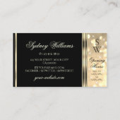 ブラックと金ゴールドグリッタースパークルスターとモノグラム 名刺 (裏面)