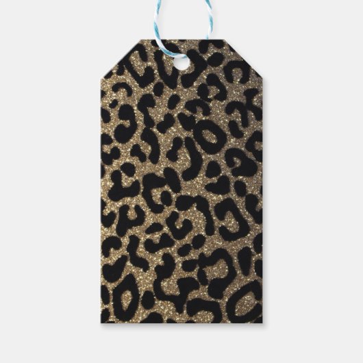 ブラックと金ゴールドグリッター ギフトタグ (正面)