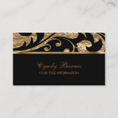 ブラックと金ゴールドコンテンポラリーの名刺 名刺 (正面)