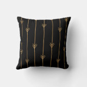 ブラックと金ゴールドストライプの装飾 クッション (裏面)