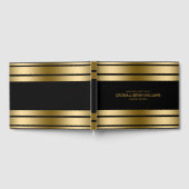 ブラックと金ゴールドストライプ縁ど ゲストブック (全面)