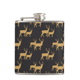 ブラックと金ゴールドトナカイ フラスク