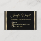 ブラックと金ゴールドドリップ 名刺 (裏面)