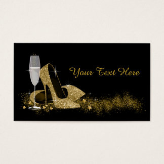 ブラックと金ゴールドハイヒール靴