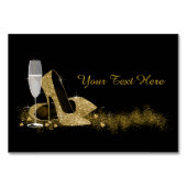 ブラックと金ゴールドハイヒール靴 テーブルナンバー (裏面)