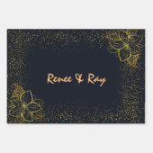 ブラックと金ゴールドパーソナライズされたのラッピング紙 ラッピングペーパーシート (正面)