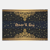 ブラックと金ゴールドパーソナライズされたのラッピング紙 ラッピングペーパーシート (正面3)