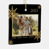 ブラックと金ゴールドパーソナライズされたオーナメントと写真 セラミックオーナメント (右)