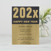 ブラックと金ゴールドパーティの招待状 招待状 (スタンド正面)