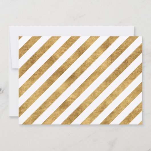 ブラックと金ゴールドフェイクフォイル2写真卒業記念 案内状 (裏面)