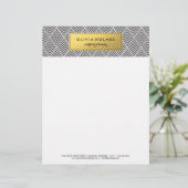 ブラックと金ゴールドフェイクフォイルChevronレターヘッド レターヘッド (スタンド正面)