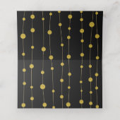 ブラックと金ゴールドフォイルのビーズ結婚の折り畳まれたエスコート プレイスカード (内部開封)