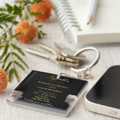 ブラックと金ゴールドフォーマルのア結婚クリル・キーチェーン キーホルダー (正面右)