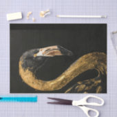 ブラックと金ゴールドフラミンゴ2 薄葉紙 (クラフト)