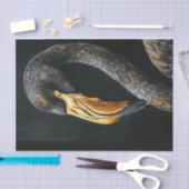 ブラックと金ゴールドフラミンゴ3 薄葉紙 (クラフト)