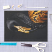 ブラックと金ゴールドフラミンゴ4 薄葉紙 (クラフト)