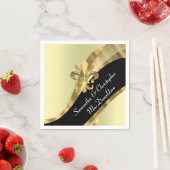 ブラックと金ゴールドフルーアデリス スタンダードカクテルナプキン (インサイチュ)