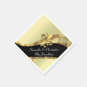 ブラックと金ゴールドフルーアデリス スタンダードカクテルナプキン (角)