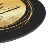 ブラックと金ゴールドメタリックミニマルモノグラム カッティングボード (角)