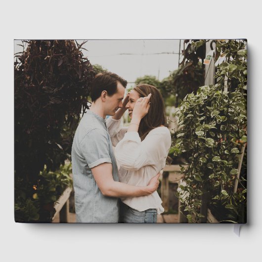 ブラックと金ゴールドモダンフォト結婚ズのゲストブック ゲストブック (裏面)