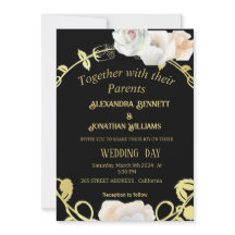 ブラックと金ゴールドモダンフローラボ結婚ホ