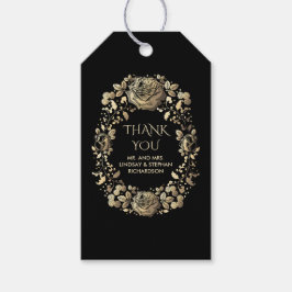 ブラックと金ゴールドヴィンテージシック結婚ズ ギフトタグ