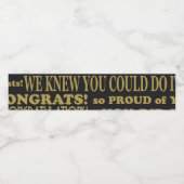 ブラックと金ゴールド卒業 ペットボトルラベル (シングルラベル)