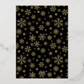 ブラックと金ゴールド実在ホイルワンフォトメリークリスマス 箔シーズンカード (裏面)