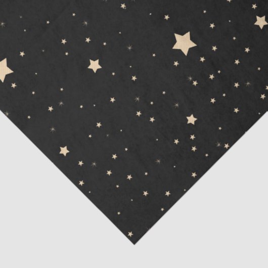 ブラックと金ゴールド星空の夜の家族名クリスマス 薄葉紙 (詳細)