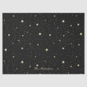 ブラックと金ゴールド星空の夜の家族名クリスマス 薄葉紙 (正面)