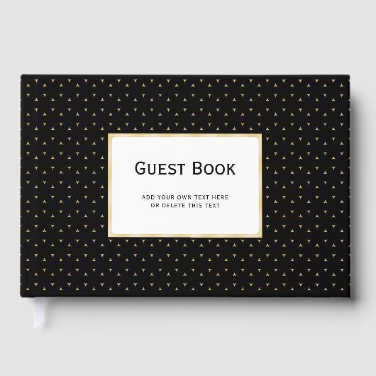 ブラックと金ゴールド独自の文字を追加 ゲストブック (正面)