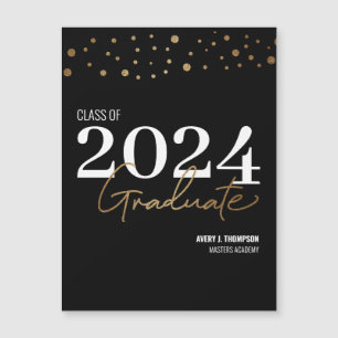 ブラックと金ゴールド紙吹雪2024年卒業