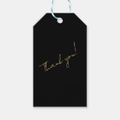 ブラックと金ゴールド結婚の感謝 –  ギフトタグ (正面)