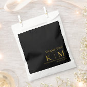 ブラックと金ゴールド結婚の感謝 –  フェイバーバッグ (クリップ留めされた状態)