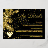 ブラックと金ゴールド結婚の詳細 箔シーズンカード (正面)