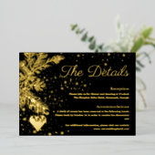 ブラックと金ゴールド結婚の詳細 箔シーズンカード (立ち正面)