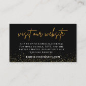 ブラックと金ゴールド結婚ズのウェブサイトRSVP QRコード エンクロージャーカード (正面)