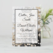 ブラックと金ゴールド結婚式招待状 招待状 (スタンド正面)