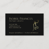 ブラックと金ゴールド美容師 名刺 (裏面)