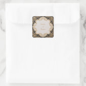 ブラックと金ゴールド華美のステッ結婚カー スクエアシール (バッグ)